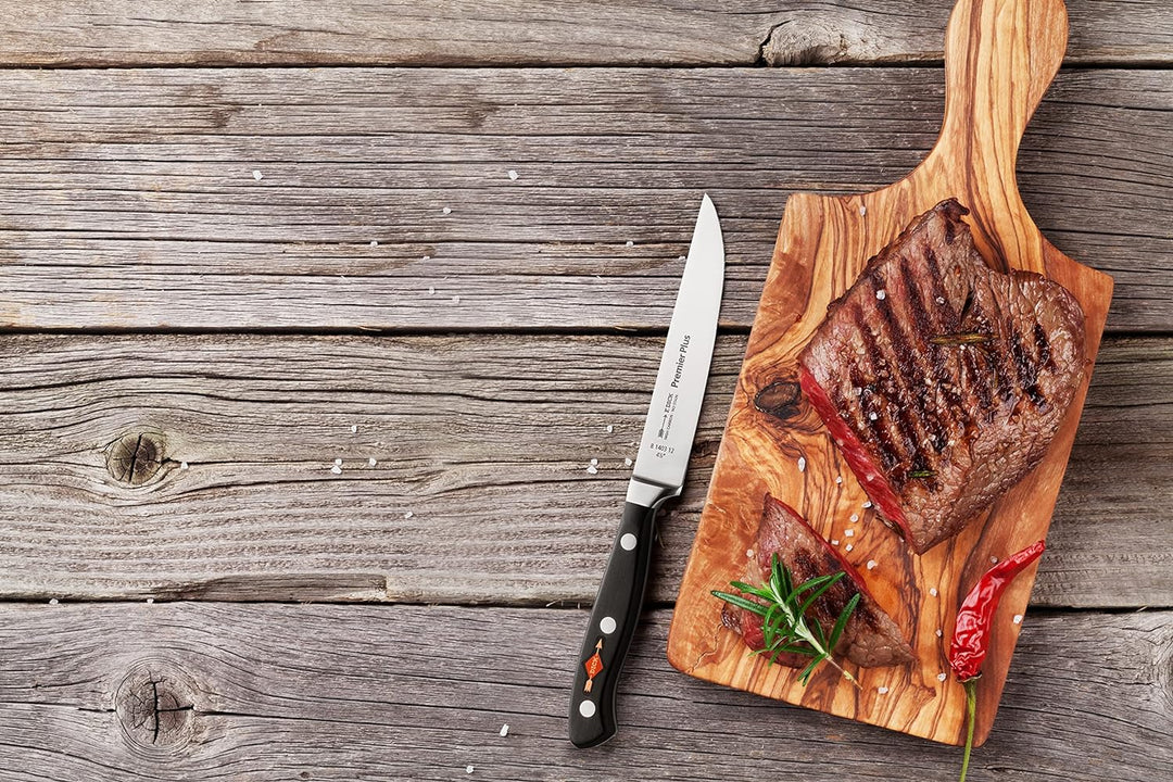 F. DICK Premier Plus Steakbesteck 4-teilig (2 Steakmesser + 2 Gabeln, ergonomischer Griff, Klinge au