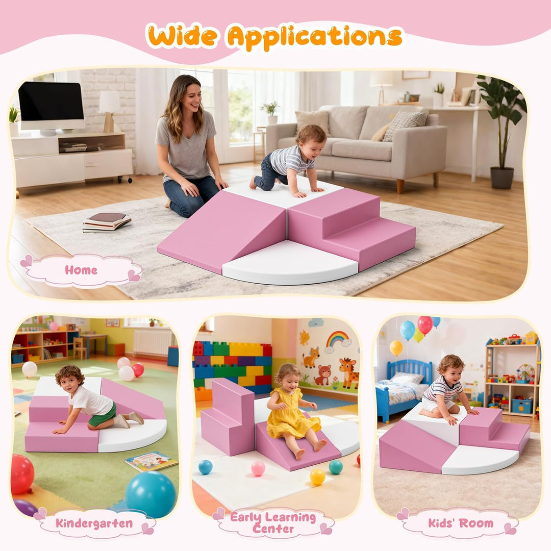 4PCS Softbausteine,Schaumstoff bausteine Kinder,Kletterbausteine aus Schaumstoff – Krabbellandschaft
