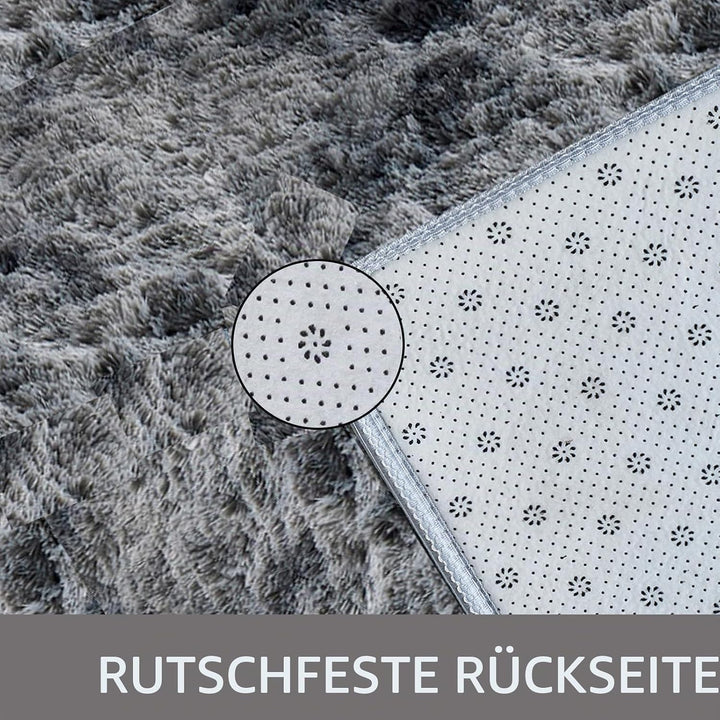 Achiiso Flauschiger Teppich Grau Hochflor Teppich Flauschig Faux Schaffell Teppich Weicher Teppich S