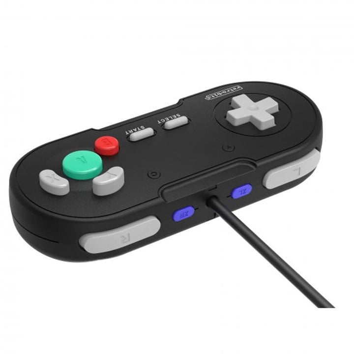 Retro-Bit Legacy GC Controller mit Kabel, für Gamecube und Wii, Schwarz