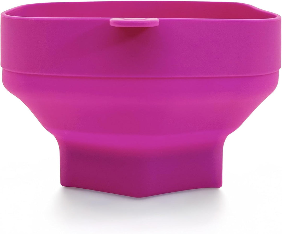 JOCCA Popcornbehälter aus Silikon, sechseckig, für Mikrowelle, spülmaschinenfest, Rosa (Fuchsia Sili