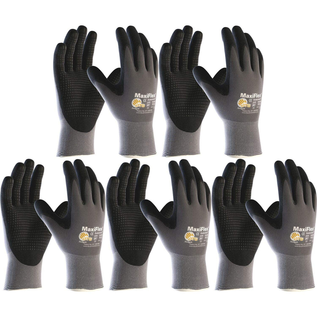 vasalat Schutzhandschuhe Maxiflex Endurance Arbeitshandschuhe Gr. 8/5 Paar Grösse 8 (5er Pack) grau/