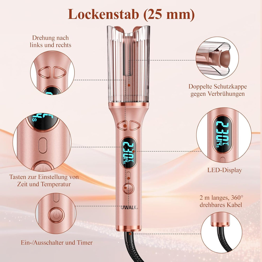 Automatischer Lockenstab Automatisch Hair Curler: Elektrischer Haarlocken Gerät mit 14 Temperaturstu