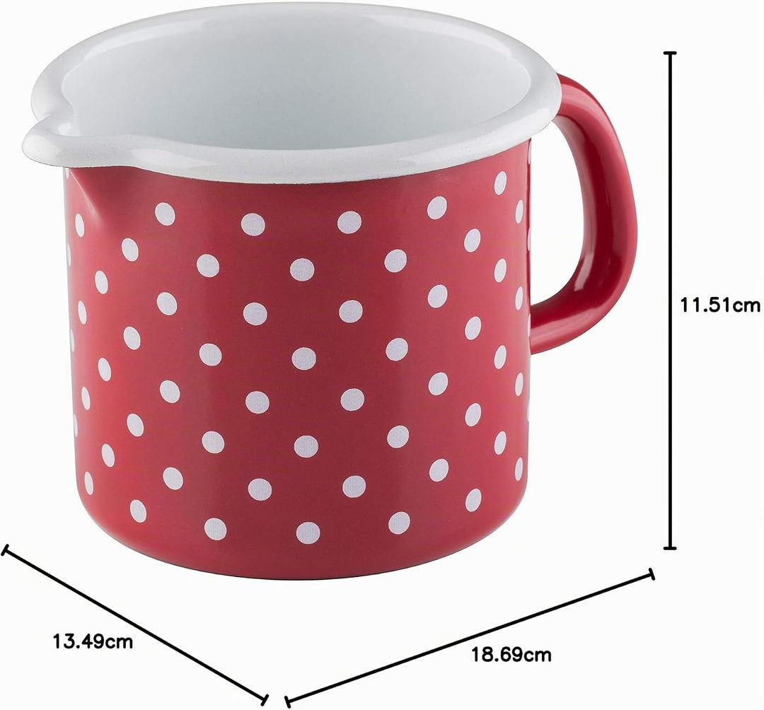 Riess, 0040-077, Schnabeltopf 12, COUNTRY - PÜNKTCHEN ROT, Durchmesser 12 cm, Höhe 11.5 cm, Inhalt 1