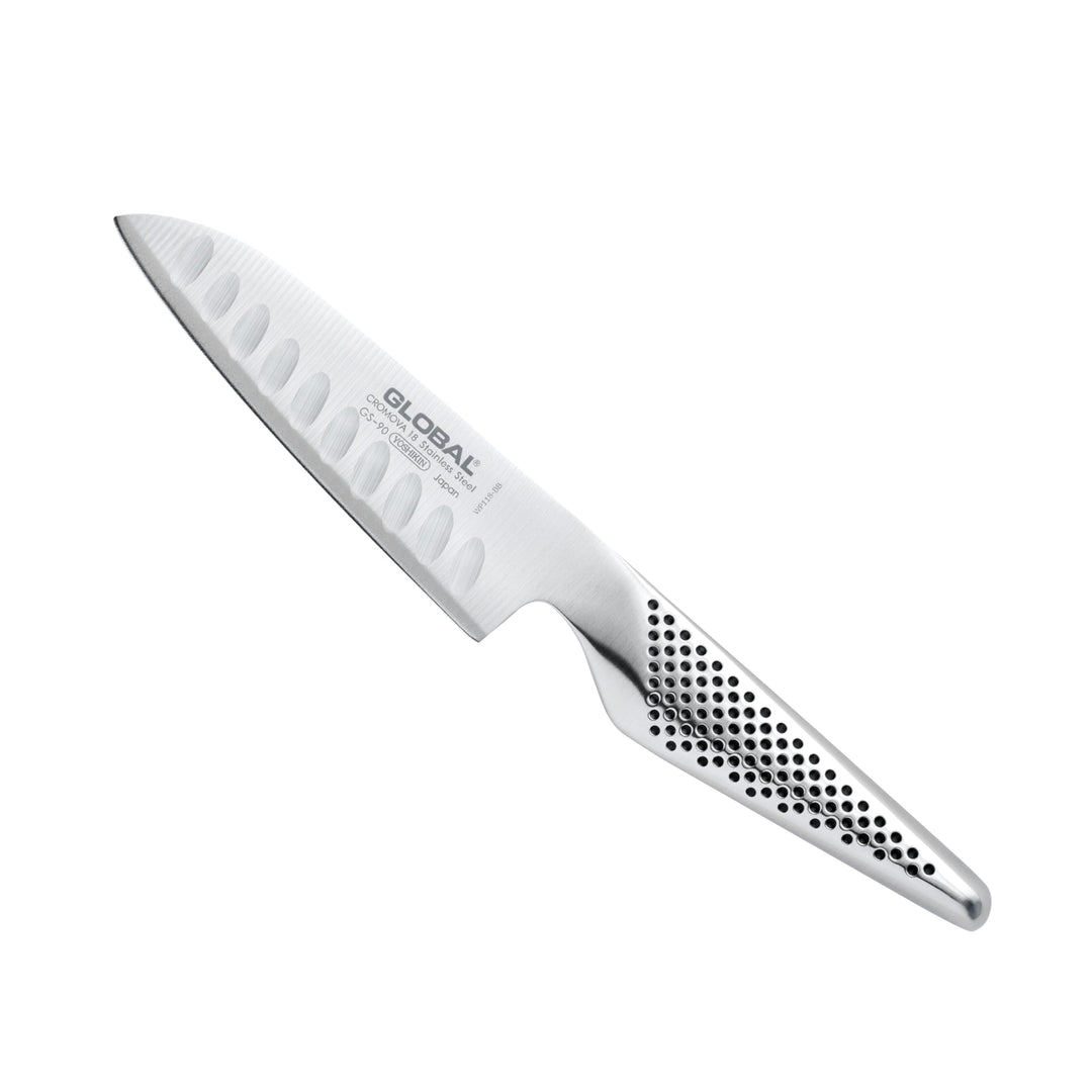 Global GS-90 Santokumesser mit Kullenschliff, 13cm (Nachfolgermodell von GS-37) Silber, Silber