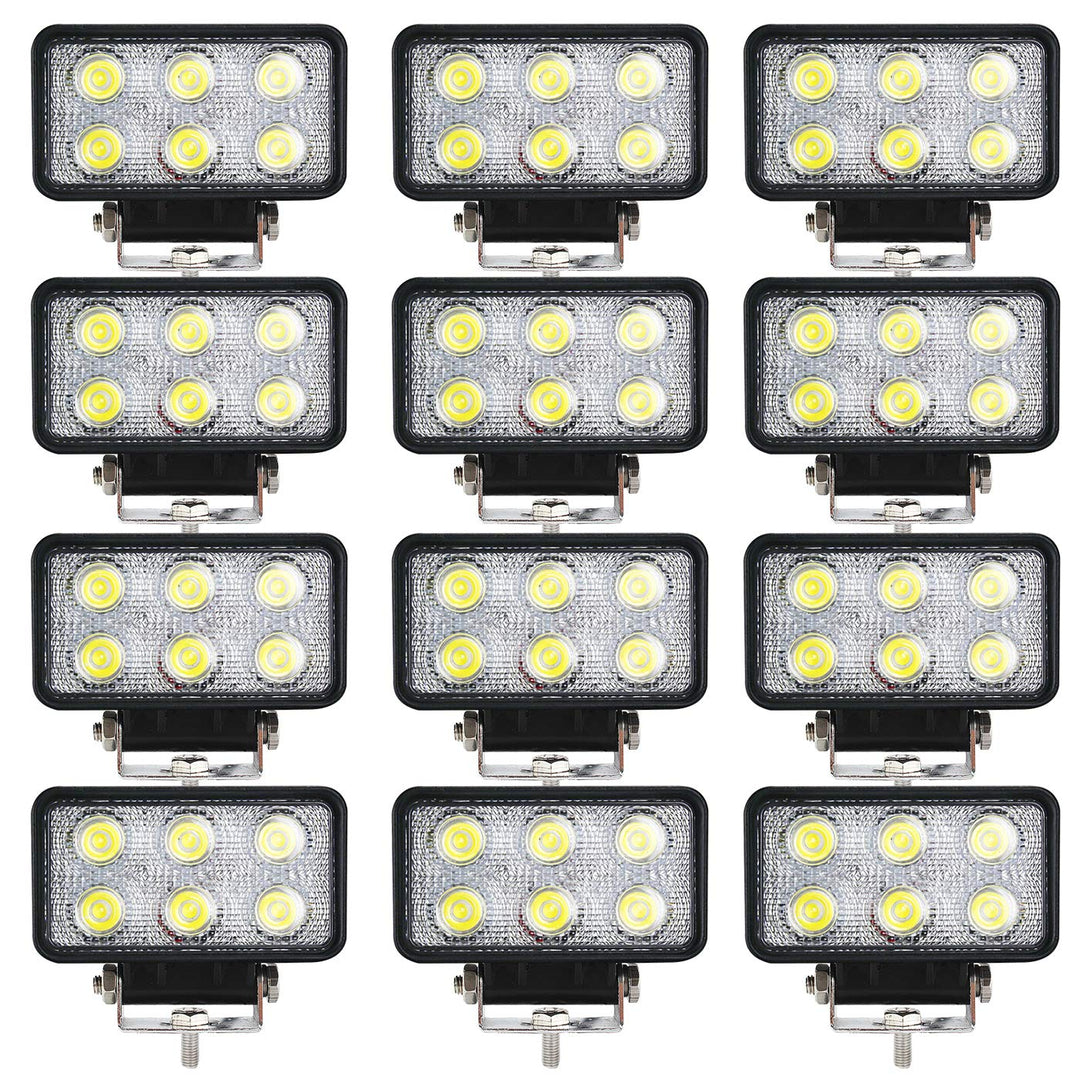 BRIGHTUM 18W LED Arbeitsscheinwerfer weiss 12V 24V Flutlicht Reflektor work light Scheinwerfer Arbei