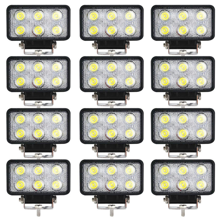 BRIGHTUM 18W LED Arbeitsscheinwerfer weiss 12V 24V Flutlicht Reflektor work light Scheinwerfer Arbei