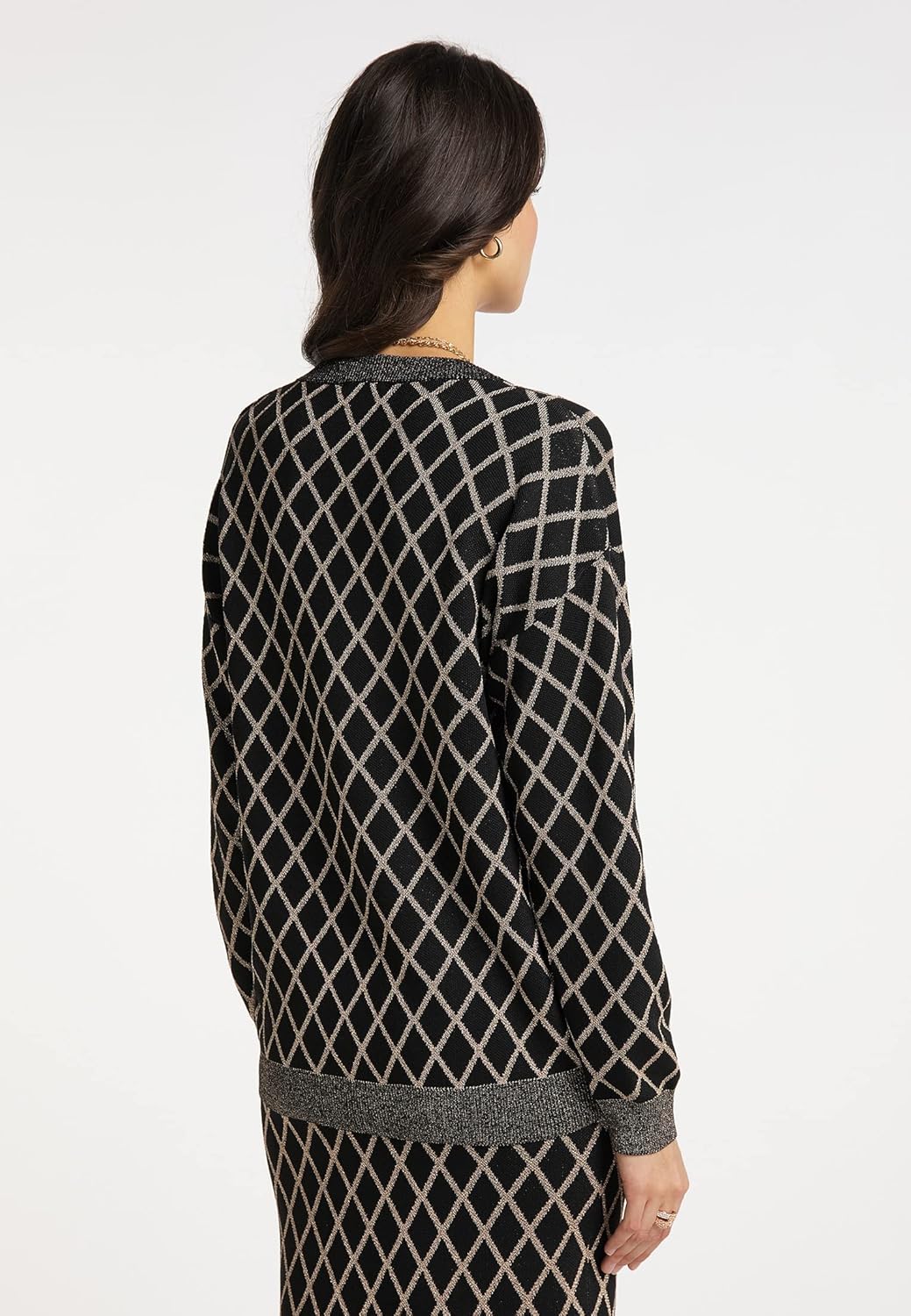 faina Damen Strickpullover XL-XXL Schwarz Mehrfarbig, XL-XXL Schwarz Mehrfarbig