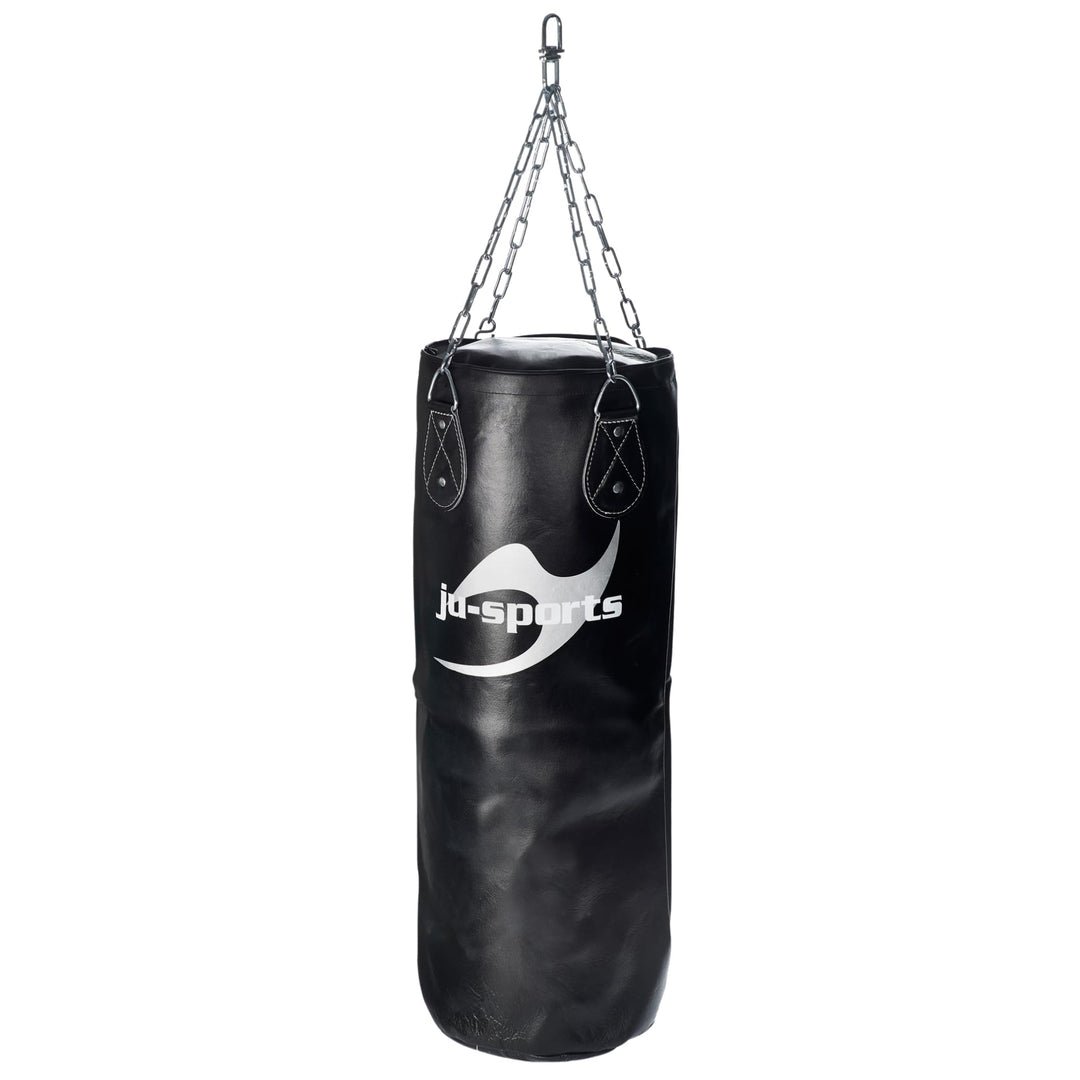 Ju-Sports Boxsack hängend Ø 35cm I Sandsack Echt Leder Profi für das Box Training I Sehr stabil mit