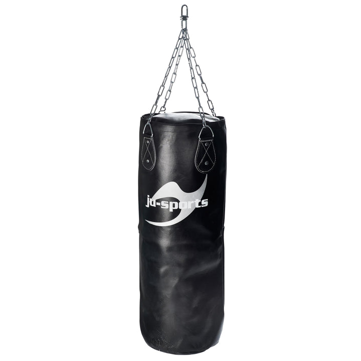 Ju-Sports Boxsack hängend Ø 35cm I Sandsack Echt Leder Profi für das Box Training I Sehr stabil mit