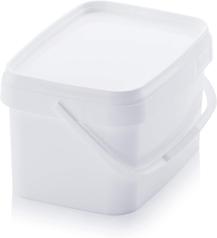 8X Eimer 5,6l rechteckig * 5l * lebensmittelecht stapelbar Kunststoffeimer 5 Liter weiss