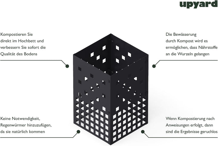 Upyard Mini Komposteinsatz für Hochbeet - Ihr Garten, Ihr Kompost, Ihre Nährstoffquelle - Nähren Sie