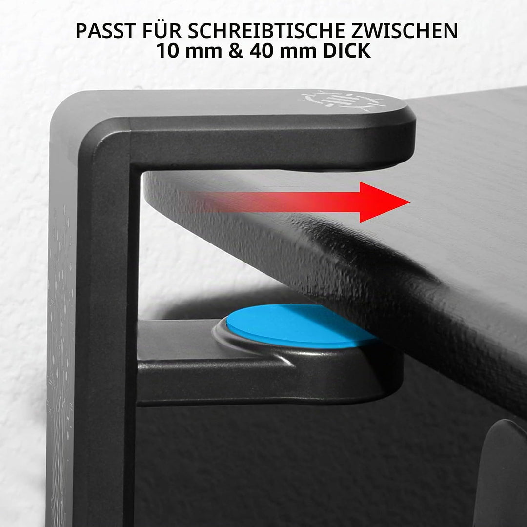 Enhance Halterung für Kopfhörer, für Gaming oder Musik, mit 360 Grad drehbarem Arm, Befestigungsklam