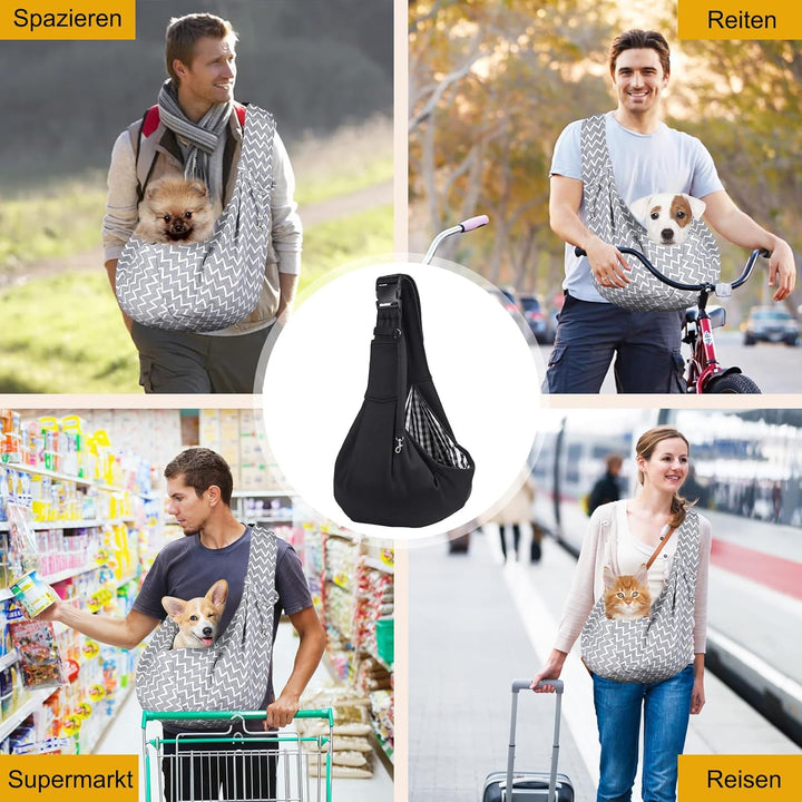 Forhandy Hundetragetasche, Tragbare Wendbarer Tragetasche Hund mit Verstellbare Schultergurt und Fro