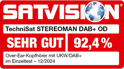 TechniSat STEREOMAN DAB+ OD – kabelloser Stereo DAB+/FM Bluetooth-Kopfhörer (DAB+/UKW Radioempfang,