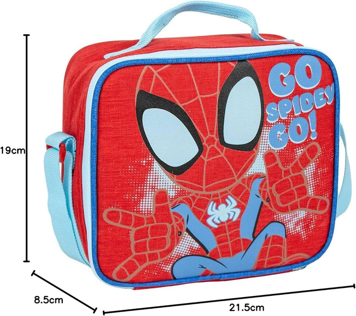Spidey Thermo-Kühltasche, Rot, 21,5 x 8,5 x 19 cm, Kleiner Rucksack mit Reissverschluss und verstell