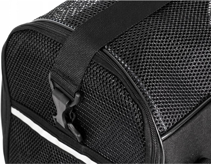 Tragetasche für Katzen Hunde Haustiere 52x25x34 cm bis 10 Kg Meshfenster Transparent (Schwarz), Schw