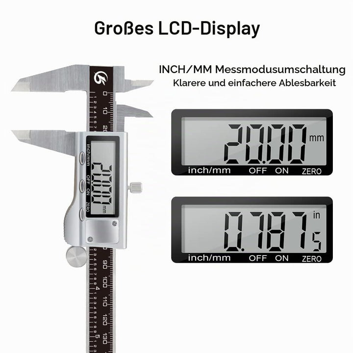 KETOTEK Messschieber Digital Schieblehre Edelstahl, 150mm / 6-Zoll Schublehre mit Ersatzbatterie, Ca