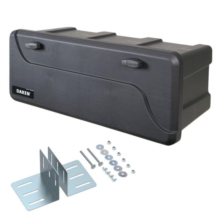 DAKEN Blackit L - 750 x 300 x 355 mm, Deichselbox mit 2 Schlösser, Werkzeugkasten für Anhänger Stauk