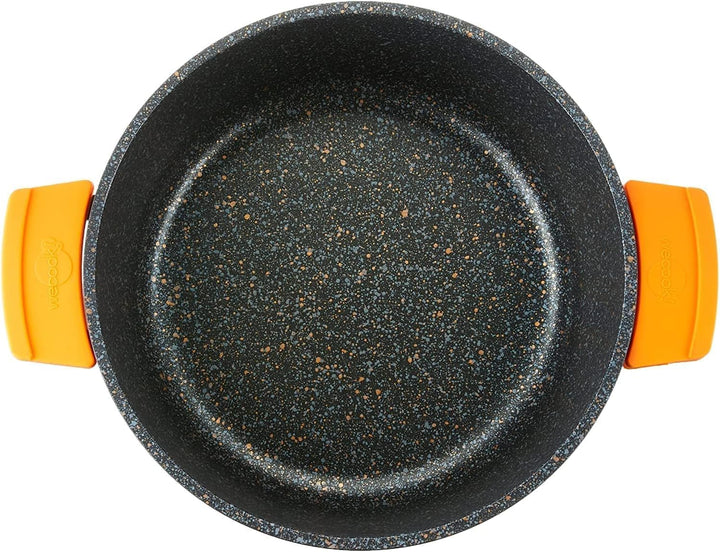 WECOOK! Ecochef Titan Niedrige Kochtopf 30cm Induktion mit Glasdeckel, Antihaftbeschichtung QUANTANI