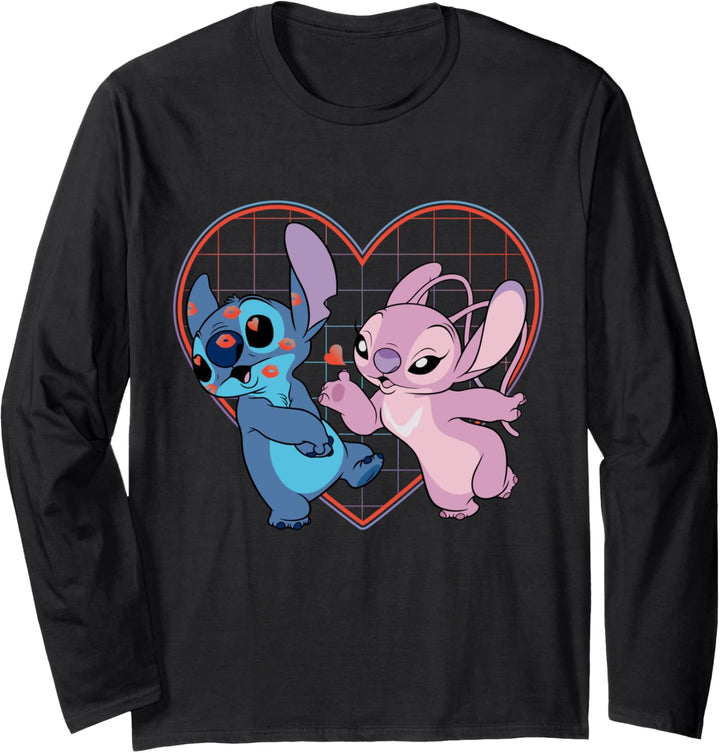 Disney Lilo und Stitch Engel Kuss T-Shirt Langarmshirt