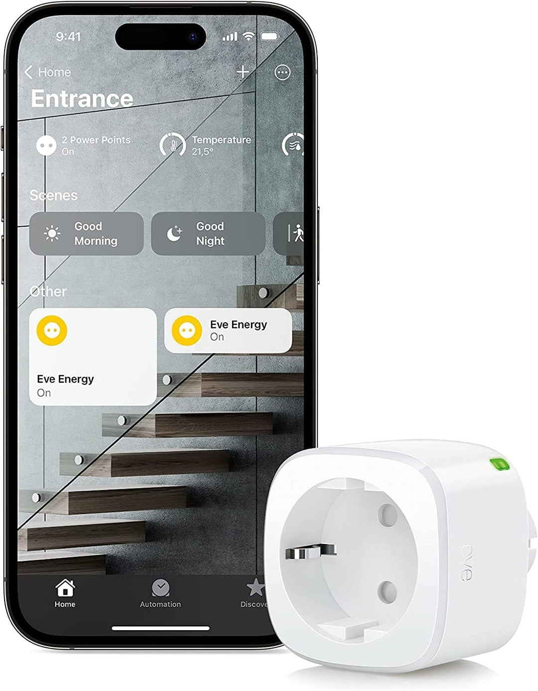 Eve Outdoor Cam – Smarte Überwachungskamera mit Flutlicht, Nachtsicht &amp; Energy (Matter) – Smarte Ste
