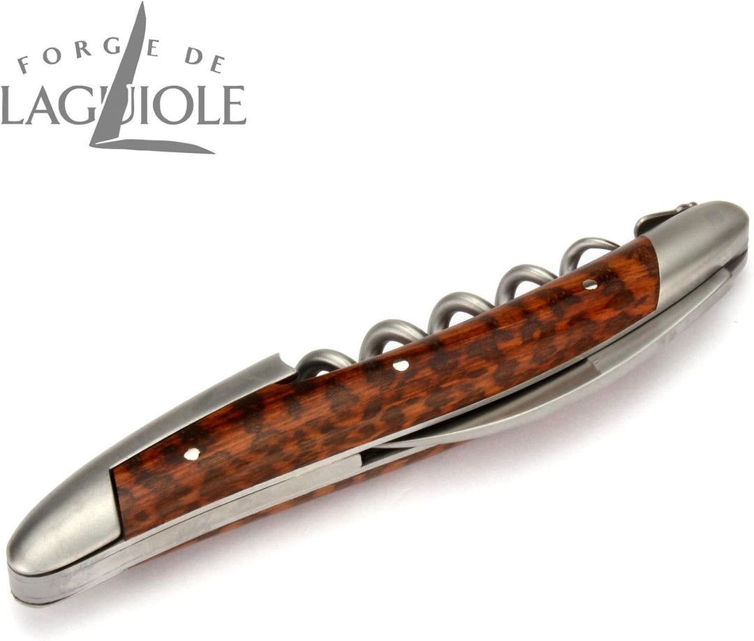 Forge de Laguiole Kellnermesser - Griff Schlangenholz Amourette - Edelstahl matt - Weinöffner Sommel