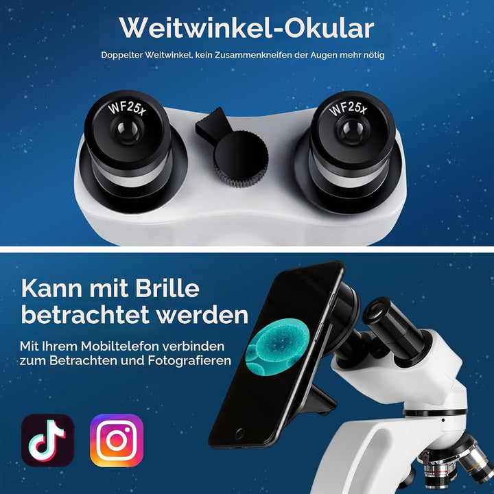 Binokulares Mikroskopie (40X-1000X) Double Layer Mechanical Stage, Handy-Halter für den Laborgebrauc