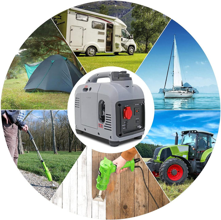 reVolt Stromerzeuger: Tragbarer Benzin-Inverter-Generator, 1.000 W, 230 V, 12 V, 2,6 l