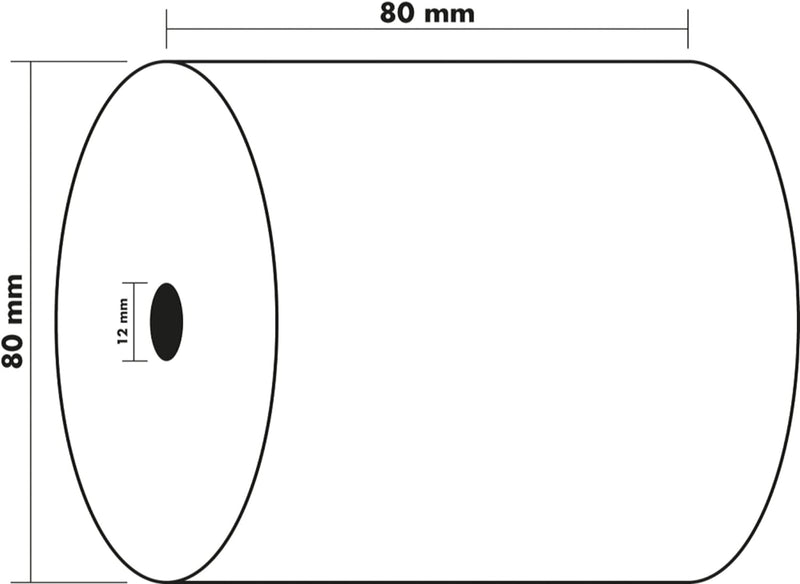 Exacompta 43706SE 10er Pack Thermopapierrollen 1-lagig, Breite: 80mm, Länge 72m, Durchmesser Kern: 1