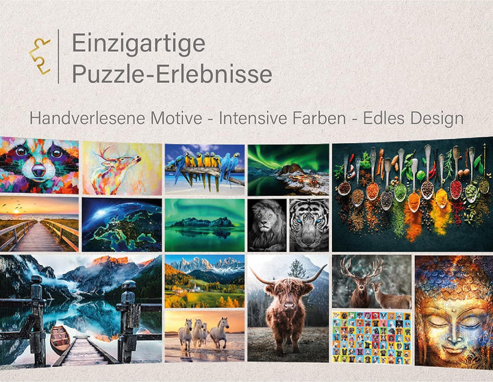 Ulmer Puzzleschmiede - Puzzle „Königin der Anden“ - Das Alpaka als klassisches 1000 Teile Puzzle, Qu