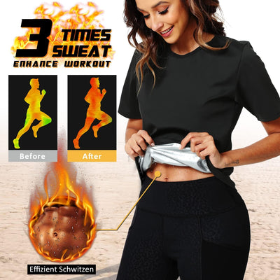 Hocaies Sauna Shirt Damen Neopren Saunaanzüge Fitness Korsett zum Schwitzen Waist Trainer Body Shape