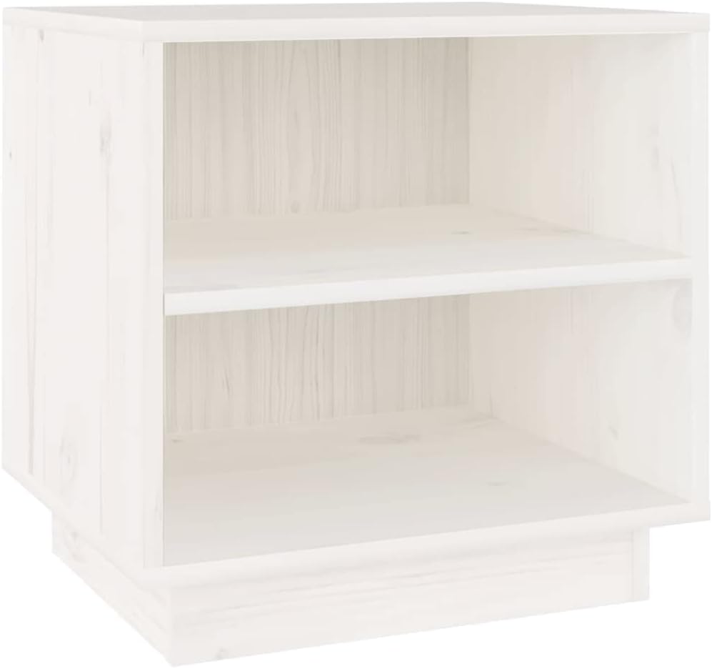 Bedside Table Nachtkonsole Beistelltisch mit Stauraum Night Stand Nachttisch Weiss 40x34x40 cm Massi