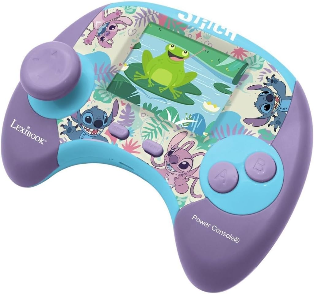 Lexibook Disney Stitch Power Console® – Lernspielkonsole zweisprachig Französisch/Englisch mit 100 A
