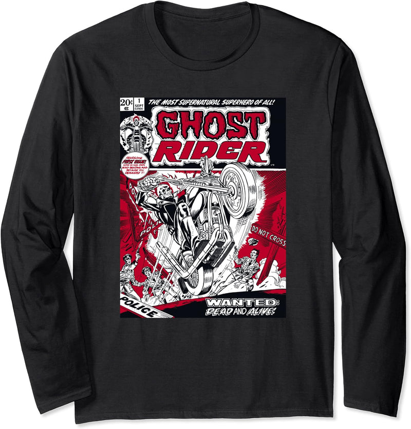 Marvel Ghost Rider Comic Book Cover Print Langarmshirt