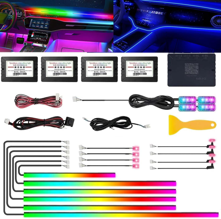 Auto LED Innenbeleuchtung,6M/18 in 1 RGB Auto Innenraumbeleuchtung,Led Atmosphäre Licht mit APP Steu