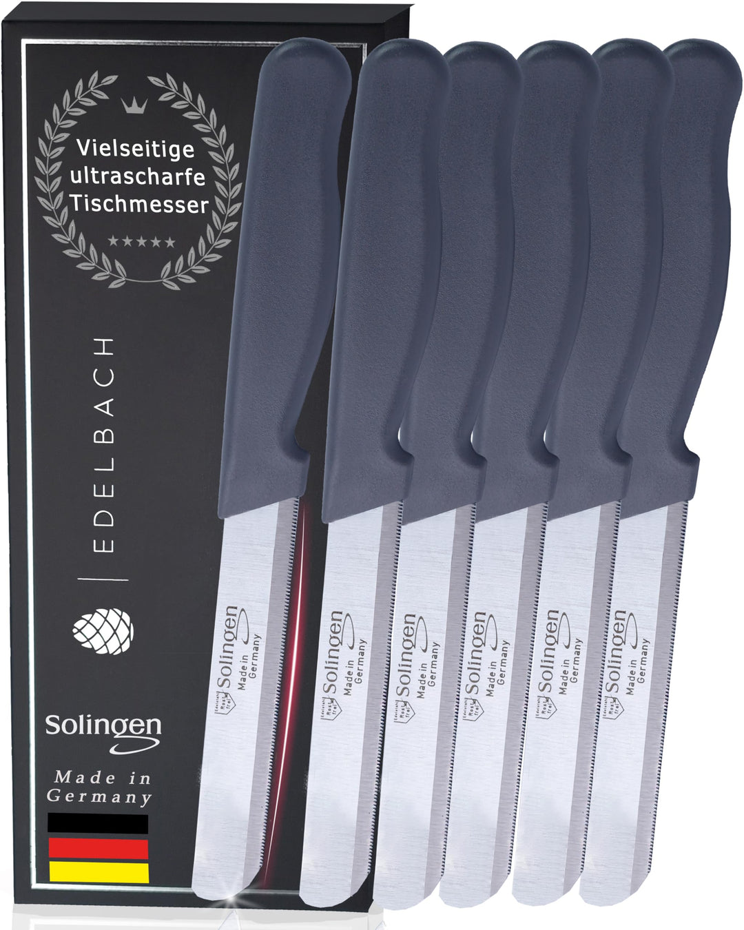Solingen Küchenmesser Set | Frühstücksmesser m. Feinschliff | Ultrascharf Messerset Made in Germany