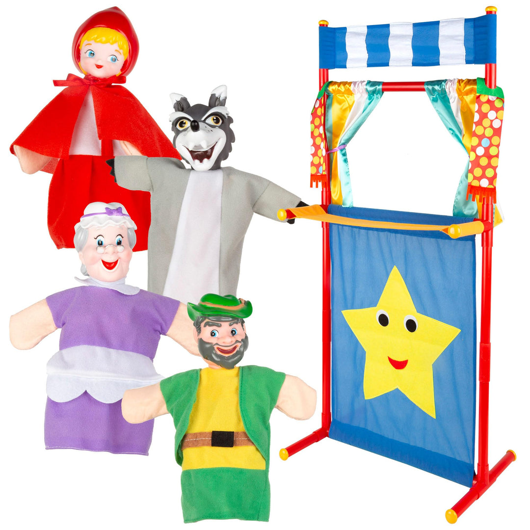 ColorBaby Cucu Show Theater-Set, Rotkäppchen, 4 Puppen, 25 cm Geschichte, weiche und sichere Materia