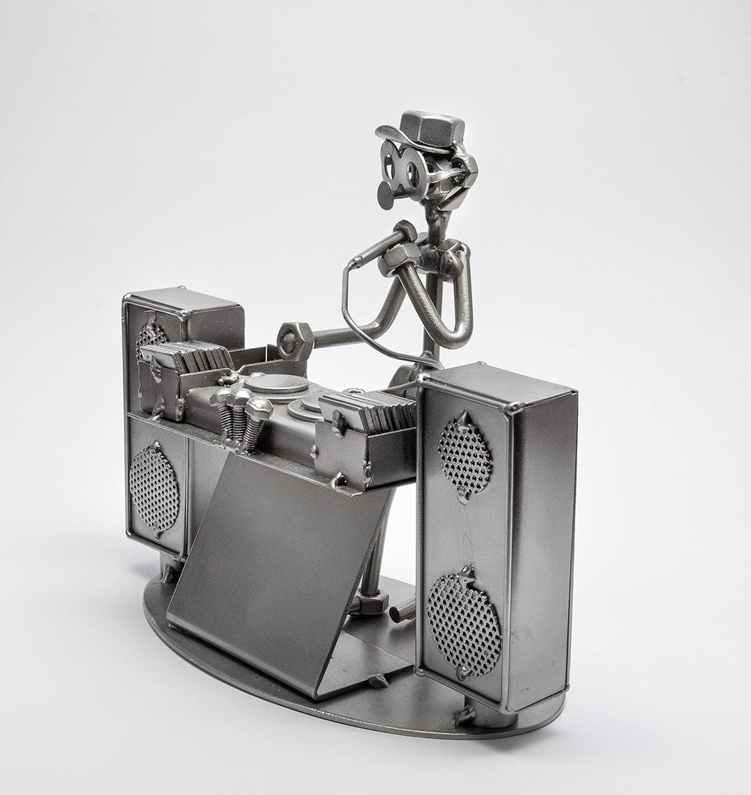 STEEMO Schraubenmännchen Diskjockey DJ Musik Geschenk Metall-Deko 20x10x17 cm
