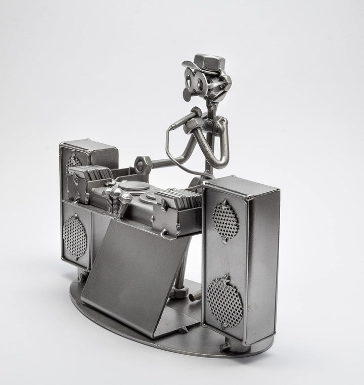 STEEMO Schraubenmännchen Diskjockey DJ Musik Geschenk Metall-Deko 20x10x17 cm
