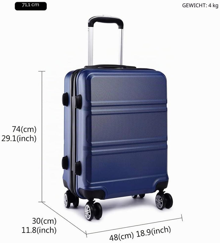 KONO Kofferset ABS Hartschalen Hardcase Trolley TSA-Schloss Reisekoffer Dunkelblau, Dunkelblau