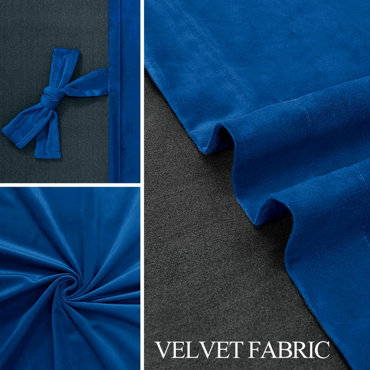 JIUZHEN Verdunklungsvorhang aus Samt,2er Set weiche blickdichte Gardinen mit Ösen für Schlafzimmer,1