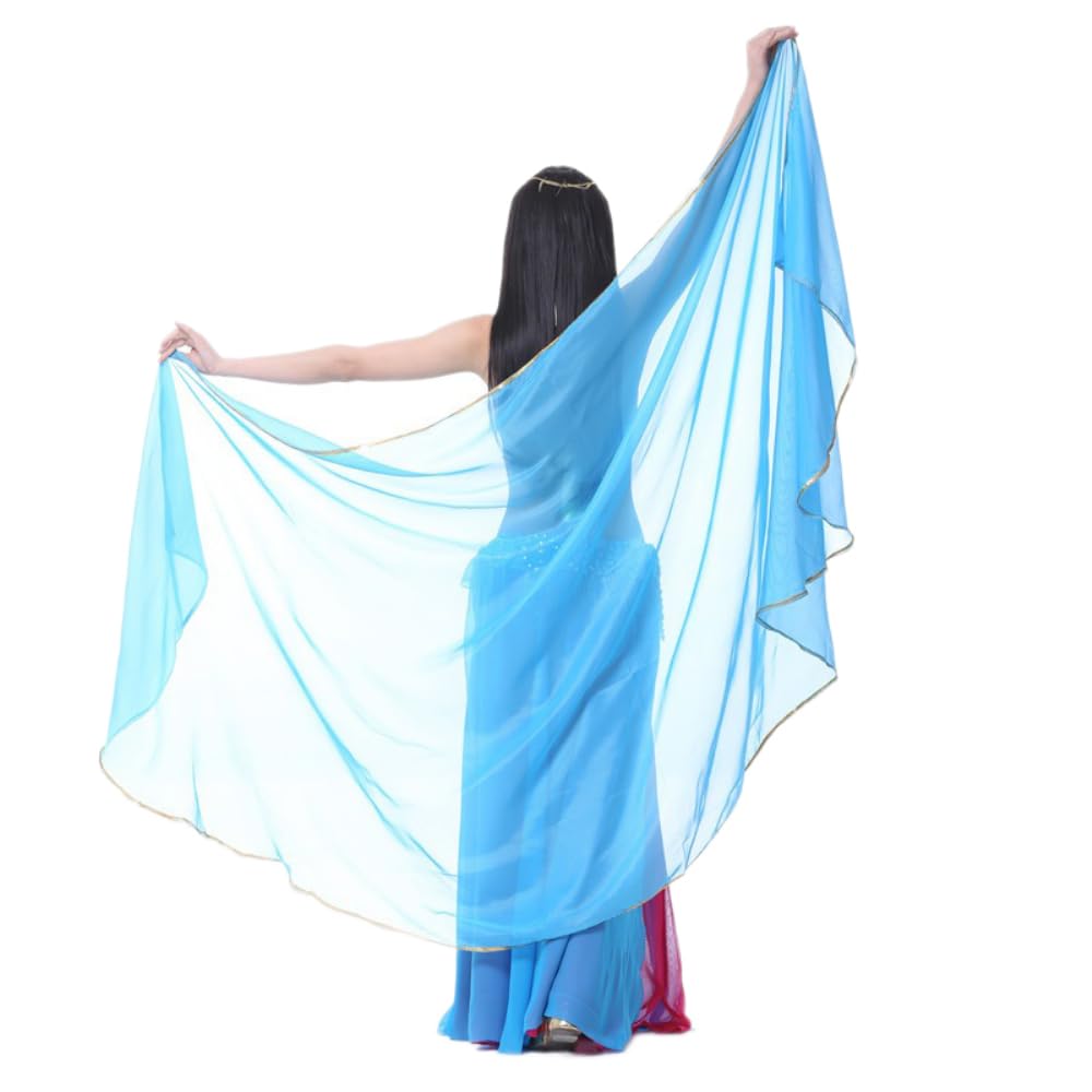 250cm x 120cm Halbkreisschal Halbrunder Chiffon Handschal Bauchtanzschal Damen Bauchtanz Accessoires