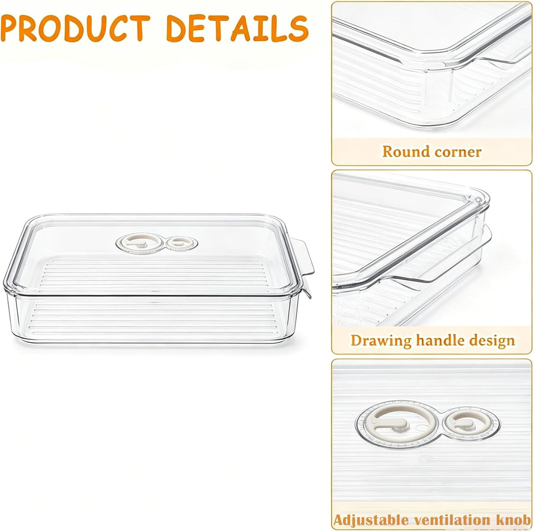 Keksdose transparente mit Deckel Dichtung 2er Set, Keksdosen mit Datumsanzeige und Griff, Gebäckdose
