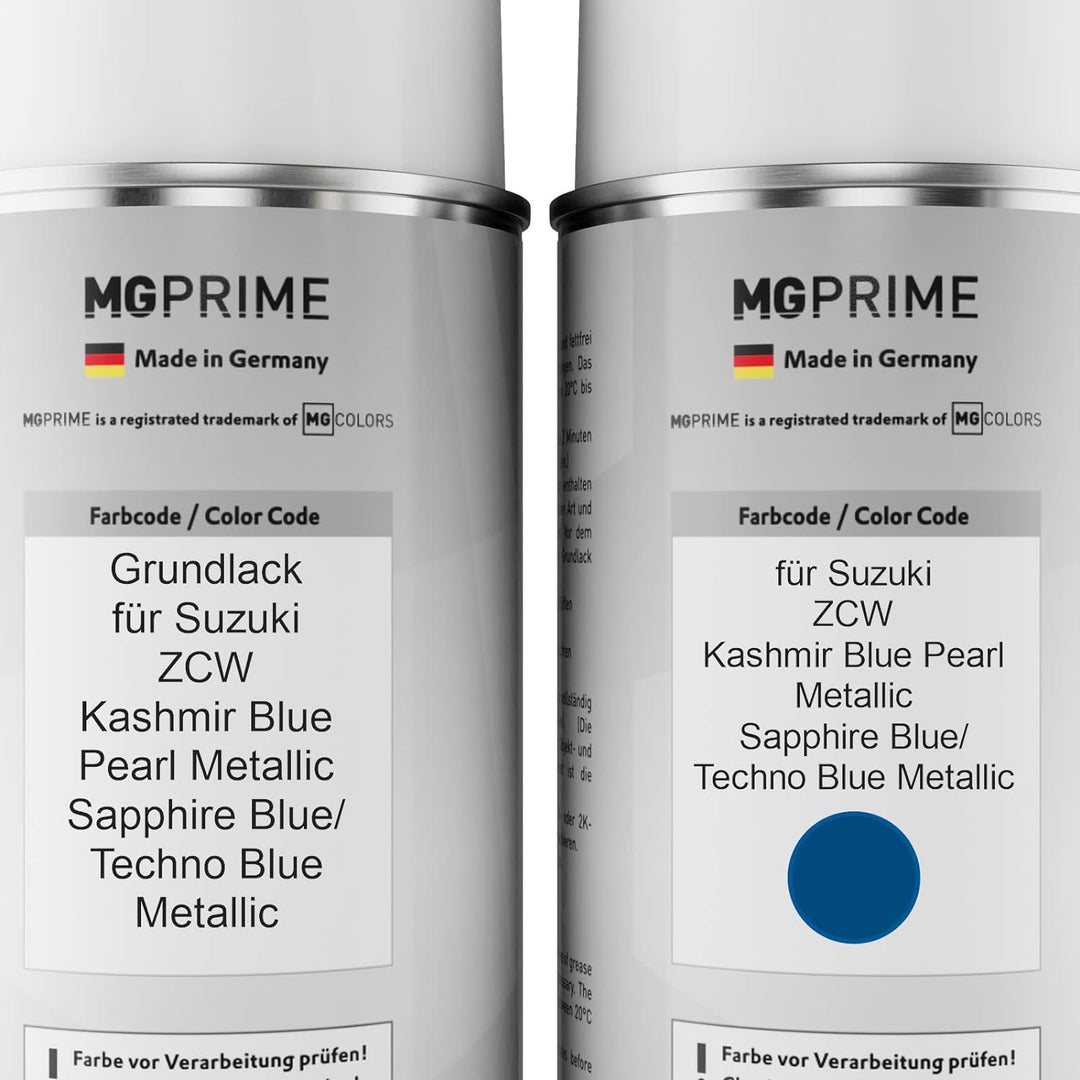 MG PRIME Autolack Sprühdosen Set für Suzuki ZCW Kashmir Blue Pearl Metallic/Sapphire Blue/Techno Blu