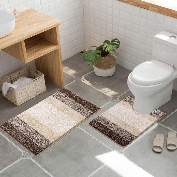 Enyhom Badteppich Set 2 Teilig Weich Hochflor Duschteppich Badematte Toilettenmatte Maschinenwaschba