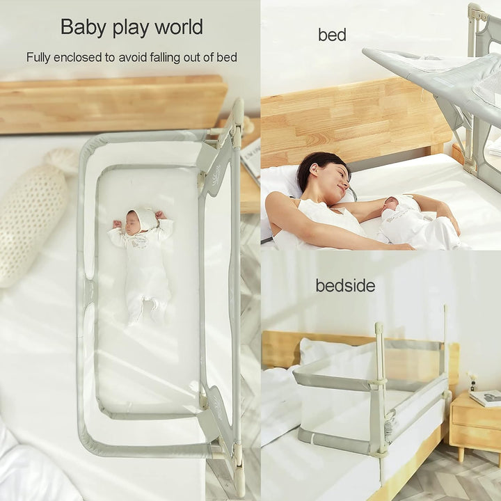 3 in 1 babybett,120x50cm,Babywiege,baby bett,Höhenverstellbares, beistellbett baby boxspringbett,mit