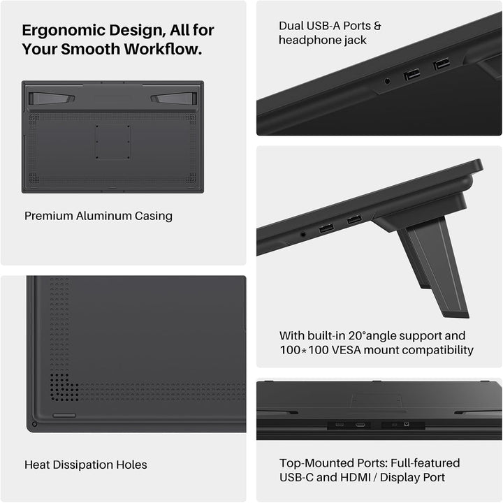 HUION Kamvas Pro 27 (144Hz) 4K UHD Zeichentablett mit Bildschirm, PenTech 4.0 Stylus 16384 Stiftdruc