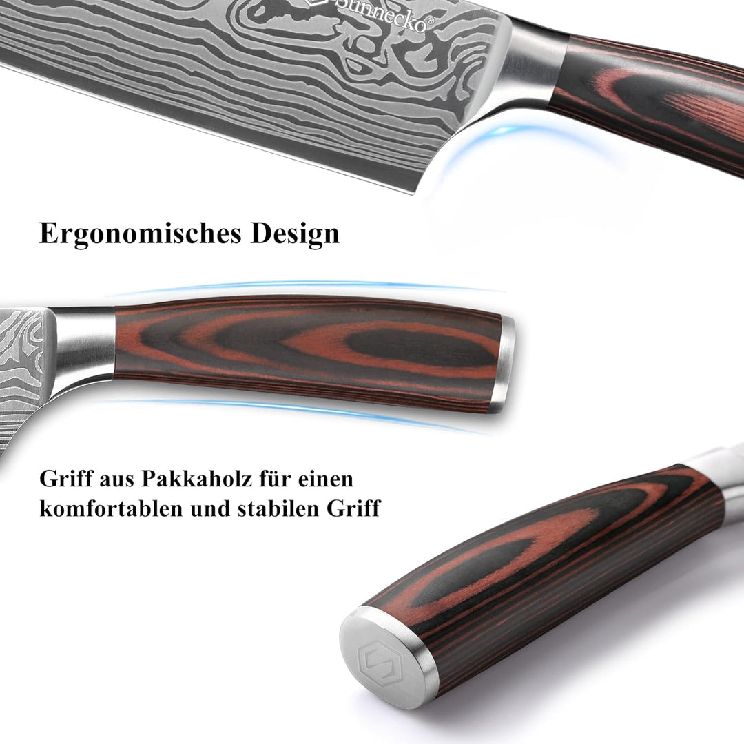 Sunnecko 18cm Küchenbeil Messer Küchenmesser - Klein Hackmesser Hackbeil Küchenmesser Kochmesser Pro