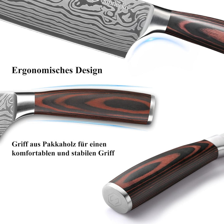 Sunnecko 18cm Küchenbeil Messer Küchenmesser - Klein Hackmesser Hackbeil Küchenmesser Kochmesser Pro